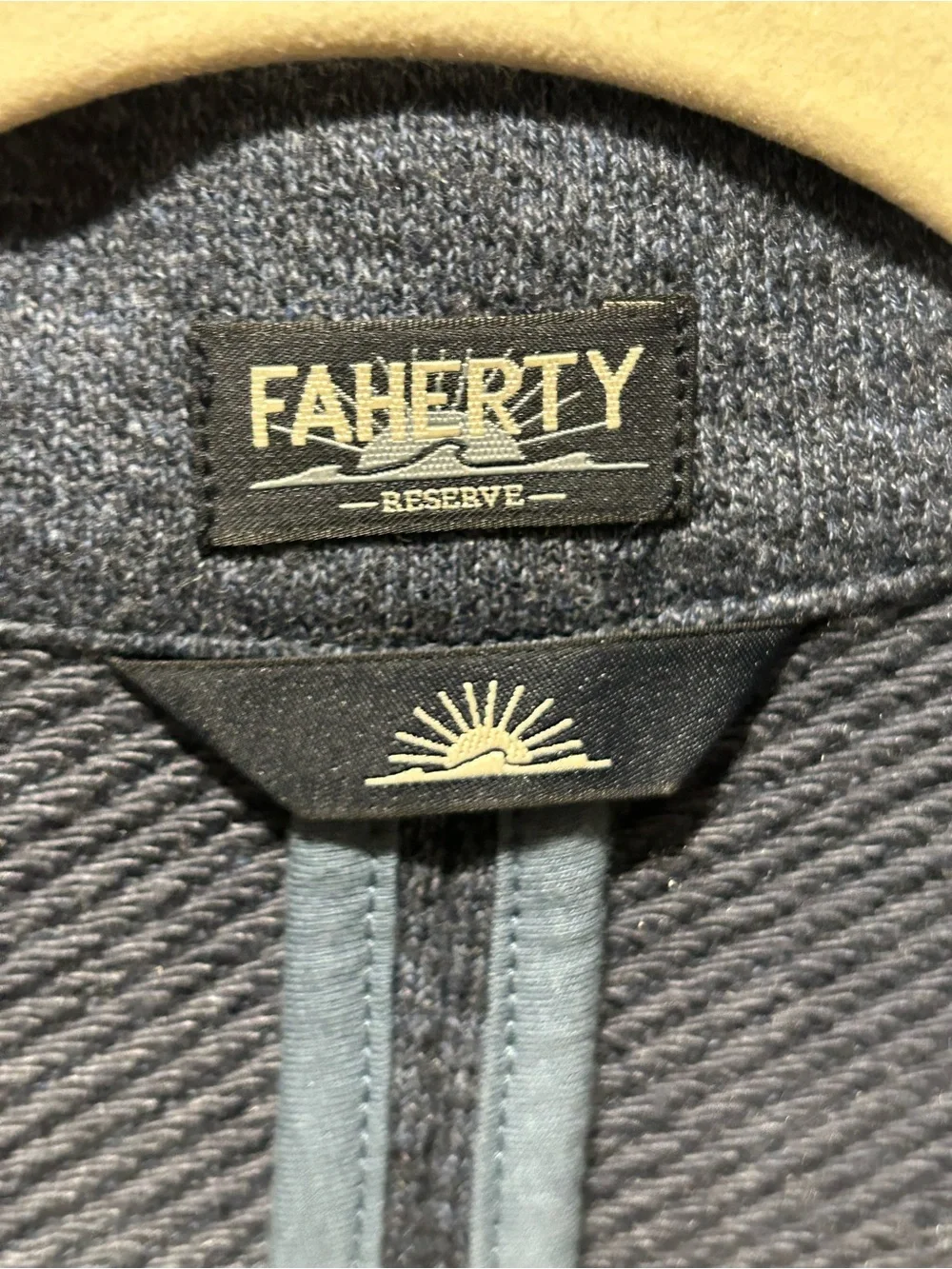 Faherty Inlet Knit Blazer Organic Cotton Deep Navy Melange, XL